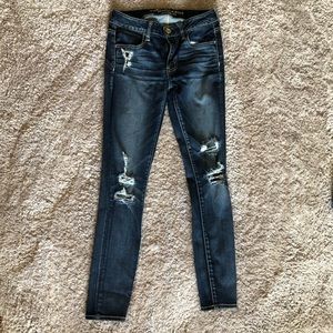 AE distressed high waist super skinny jeans